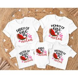 Watermelon Family Shirts, Birthday Matching Family T-shirts, Mom Dad Sister And Brother Of One In A Melon Tee, Melon Fir