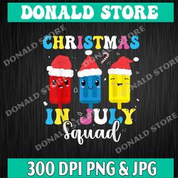 Christmas In July Squad Png,  Funny Summer Xmas Men Women Kids Png, PNG High Quality, PNG, Digital Download