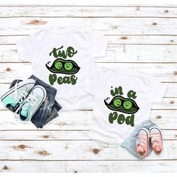Two Peas In A Pod T-Shirt, Twin Matching Shirt, Twin Pregnancy Announcement Cute Tee, Best Friends For Life Twin Shirt,
