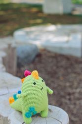 Crochet  Patterns  Toys Mr. Pistachio the dinosaur Downloadable PDF, English