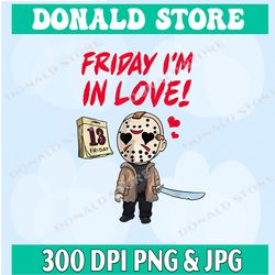 Horror Movie Characters Spooky Friday Png, Friday I'm In Love Png, PNG High Quality, PNG, Digital Download
