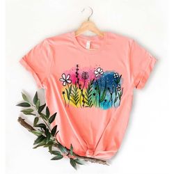 Wild Flowers Shirt, Wildflower Tshirt, Floral Shirt, Botanical Shirt, Flower Shirt, Nature Lover Shirt,Ladies Shirts, Wo