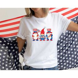 4th of July Gnomes T-shirt, Patriotic Shirt, America Shirt, 4th of July, American Flag Shirt, USA Flag Shirt, Independen