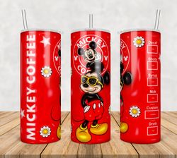 Mickey Tumbler Wrap Png, Mickey 20oz Skinny Tumbler Template Png, Mickey Mouse Png, Cartoon 3d Inflated Tumbler