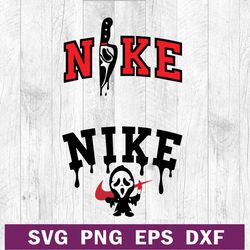Ghostface Scream nike logo SVG, Ghostface Nike SVG, Scream horror movie SVG PNG DXF