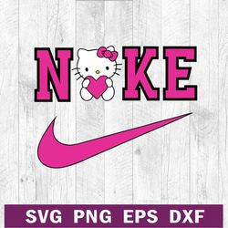 Hello kitty Nike logo SVG, Hello kitty x Nike SVG, Nike logo cartoons SVG PNG DXF
