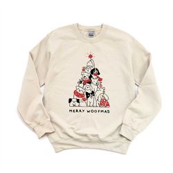 merry woofmas sweatshirt, christmas puppy shirt, christmas dog sweater, dog lover gift, christmas dog owner gift, dog mo