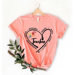 Teacher Compassionate Caring Dedicated Warm Reliable Loyal Kind Shirt,Teacher Shirt, School Shirt,Gift for Teachers, Gif