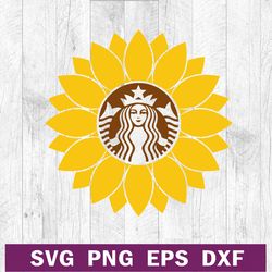 Starbucks coffee logo sunflower svg, Starbucks SVG, Sunflower SVG PNG DXF file