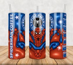 Spiderman Tumbler Wrap Png, Spiderman 20oz Skinny Tumbler Template Png, Superhero Png, Cartoon 3d Inflated Tumbler