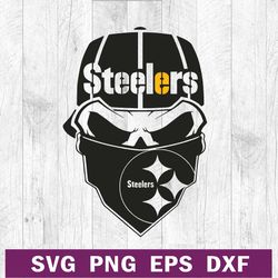 Pittsburgh Steelers skull mask svg, Steelers logo SVG, Steelers football team logo SVG PNG DXF file
