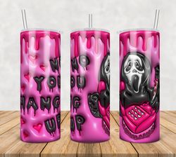 Ghostface Tumbler Wrap Png, Ghostface 20oz Skinny Tumbler Template Png, Ghostface Coffee Png,Cartoon 3d Inflated Tumbler