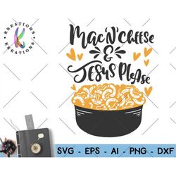 Mac N Cheese and Jesus Please svg hand lettered svg hand drawn svg macaroni and cheese cut file Cricut Silhouete Downloa