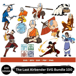 The Last Airbender SVG Bundle 100 designs PNG, SVG, EPS, SVG