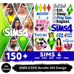 SIMS 4 SVG Bundle 150 designs PNG, SVG, EPS, SVG