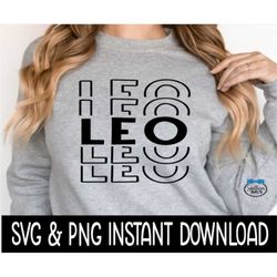 Leo SVG Files, Leo Stacked SVG, Leo Stacked PNG, Instant Download, Cricut Cut Files, Silhouette Cut Files, Download, Pri