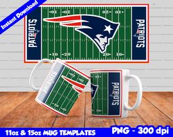 Patriots Mug Design Png, Sublimate Mug Template, Patriots Mug Wrap, Sublimation Football Design PNG, Instant Download