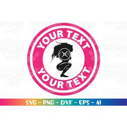 Woman's Fitness SVG Logo Emblem Customized custom SVG squat cut files Cricut Silhouette / Instant Download vector SVG pn