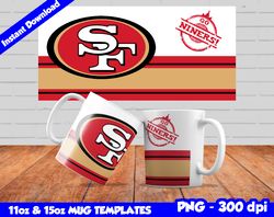 49ers Mug Design Png, Sublimate Mug Template, Niners Mug Wrap, Sublimation Football Design PNG, Instant Download