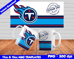 Titans Mug Design Png, Sublimate Mug Templates, Titans Mug Wrap, Sublimation Football Design PNG, Instant Download