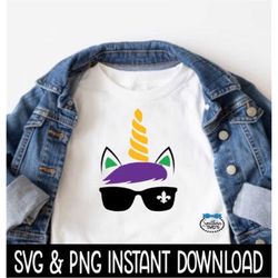 Mardi Gras Unicorn SVG, Fleur De Lis Cutout SVG Files, SVG Instant Download, Cricut Cut Files, Silhouette Cut Files, Dow