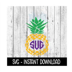 Mardi Gras Fleur Pineapple Frame SVG Files, Instant Download, Cricut Cut Files, Silhouette Cut Files, Download, Print