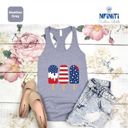 Popsicle Tank Top, 4th of July Tank Top, American Family Tank Top, Matching Family Raceback, Patriotic Tank Top, Indepen