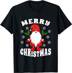Merry Christmas Garden Gnome Santa Claus Ugly Xmas T-Shirt