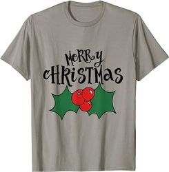 Merry Christmas t-shirt Holly Christmas tees cute