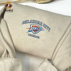 Oklahoma City Thunder Embroidered Sweatshirt, NBA Embroidered Shirt, NBA Thunder Embroidered Hoodie, Unisex T-Shirt