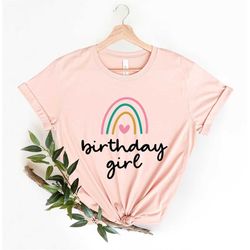 Rainbow Birthday Girl Youth Shirt,Girls Birthday Party,Birthday Party Girl Shirt,Birthday Shirt,Gift For Birthday,Birthd