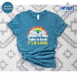 book lover shirt, book club gifts, gifts for teachers, gift for book lovers, book lover gift, rainbow book tee, bookish