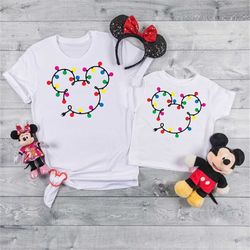 Christmas Lights Disney Shirt, Disney Xmas Shirt, Matching Disney Xmas Shirts, Family Xmas Shirts, Disney On Christmas