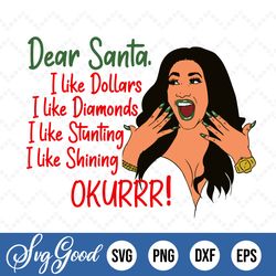 Dear Santa I Like Dollars I Like Diamonds Svg Png Eps Dxf – Funny Christmas Svg Png