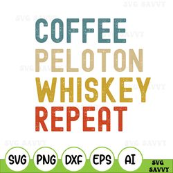 Coffee Peloton Whiskey Repeat Svg