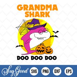 Grandma Shark Halloween SVG, Shark SVG, Shark Family SVG, Shark Birthday svg, Grandma svg, Shark Party, Doo Doo Doo svg