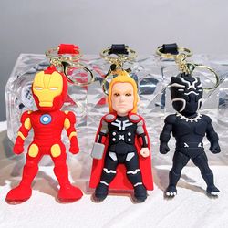 Disney Marvel Keychains for Car Iron Man Spider Man Hulk Thor Captain America Toy Llaveros Bag Car Key Accessories
