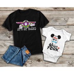 disney fun shirts, lets get buzzed, what the fork, disney funny tees, disney unisex shirts, epcot drink