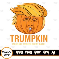 Funny TRUMP Halloween Trumpkin Tee - Fall Trump Make Halloween Great Again
