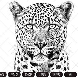 Leopard head/ Cut files for Cricut/ Clip Art silhouette (eps, svg, pdf, png, dxf, jpeg).