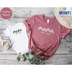 Custom Mama Shirt, Custom Mini Shirt, Mommy And Me Shirt, Mom And Me Custom Est Shirt, Mother'S Day Shirt, Custom Family