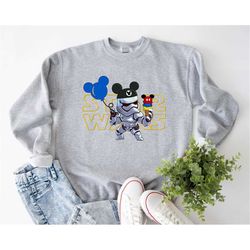 Stormtrooper Mickey Balloon Shirt, Disney Star Wars Ice Cream Shirt Hoodie Sweatshirt,  Disney Character Group Shirt, Di