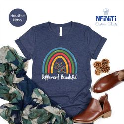 Autism Awareness Rainbow Shirt, Autism Rainbow Puzzle Shirts, Autism Month Support Shirt, Autism Teacher Tee, Autism Acc