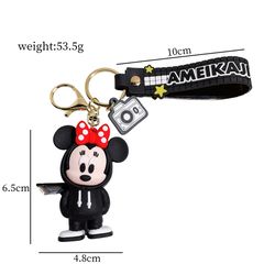 Disney Cartoon Keychains Mickey Donald Duck Stitch Pendant Keyrings Fashion Winnie Pooh Silicone Key Holder