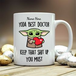 Personalized Gift For Doctor, Yoda Best Doctor, Doctor Gift, Doctor Mug, Gift For Doctor, Funny Personalized Doctor Gift