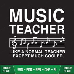 Music Teacher Like A Normal Teacher Except Much Cooler, Music Teacher Svg, Music Teacher Gift, Music Svg, Teacher Gift,