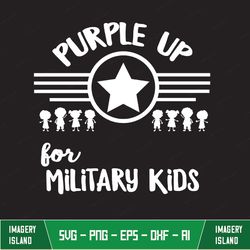 Purple Up For Military Kids Star Svg, Proud Army Family Svg, Patriotic Military Brat, US Veteran Svg, Cricut Design, Dig