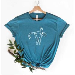 Middle Finger Uterus-TShirt Pro Choice Tee Protester Shirt Women Revolt March For Womans Rights Protest Political March