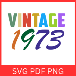 Vintage 1973 Retro Svg|VINTAGE 1973 SVG DESIGN |Vintage 1973 Sublimation Designs|Printable Art |Digital Download