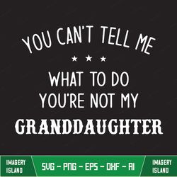 You Can't Tell Me What To Do You're Not My Granddaughter, Grandma Svg, Grandpa Svg, Grandkids Svg, Gift For Granddaughte